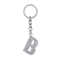 Tinksky Jednostavno stilski ključ za pisanje lanac metala Rhinestones Key Ring Alphabet Keychain torba