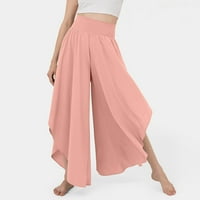 Simu ženske casual duge hlače Žene široke pantalone za noge Visoko struka joga hlače hipi pilates hlače