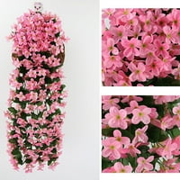 Umjetni cvijet Rattan Fau Biljke Vjenčanje Kućni zid Viseća dekoracija Bež svileni cvijet
