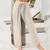 SKPBlutn casual pantalone za žene Pamučne ležerne hlače udobne radne pantalone sa džepovima Elastične
