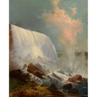 Edward Moran Black Modern Framed Museum Art Print pod nazivom - Niagara Falls