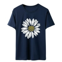 Ženska Suncokret Ljeto Majica Plus size Labavi bluza Gruga Kratki rukav Grafički casual tees Ženske