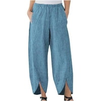 Mrat Capri pantalone za žene Capris dame modne casual proljeće i ljetne pune boje pruge duge šipke noge