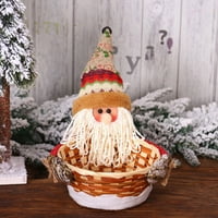 Outfmvch Božićni ukrasi Početna Dekor Sretan božićni bomboni Košarica Santa Snowman Košarica za skladištenje