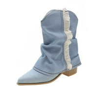 Homodles zimske čizme za žene plus veličine sa patentnim zatvaračem Antislip čizme plave veličine 7,5