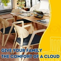 Obloga za trpezarije za stolice sa vezom i preklopnim poklopcem, 2 '' Debela trpezarijska kuhinja stolica,