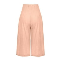 Ženske hlače Love široke hlače za noge visoke struke ravne hlače ružičaste 3xl