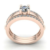 2CTW okrugli rez Diamond Dame Bridal Solitaire Angažman prsten Čvrsta 18k ruža, bijelo ili žuto zlato