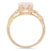 2.1ct srce rezano ružičasti simulirani dijamant 18k žuti zlatni graviranje izjava bridalna godišnjica