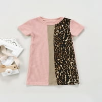 GENUISKIDS TODDLER Baby Girl 2t 3T 4T 5T 6T Ležerna haljina Ljetna Leopard Striped Boho cvjetne ispisne