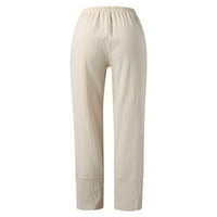 B91XZ Hlače za žene Ženske ležerne printirane kapri hlače elastične struke Ljeto obrezane pantalone