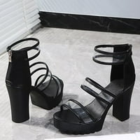 Zuwimk sandale za žene, ženske sandale za reč za žene T-remene sandale visoke kline flip flops crno