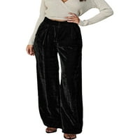 Biayxms Ženske hlače za žene, elegantne hlače visoke struke labave pantalone sa džepovima za svakodnevnu