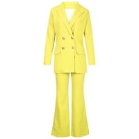 Fanxing Office Business Casual Blazer odijela za žene Jesen Otvoreni prednji blazer i pantalone nasteklom