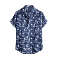 Košulje za muškarce Proljeće Ljeto Casual Slim tiskani kratki rukovi na plaži na plaži Top bluza