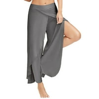 Ženska dugačka strana proreza labavi harem joga hlače seksi struka Hippie široke pantalone za noge
