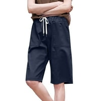 Ženske kratke hlače za koljena elastična struka Pravo kratke hlače Ležerne prilike plus salonske hlače sa džepovima