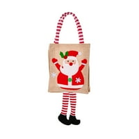 Mouyce božićni dekor božićni bombonski torbica crtana pruga za nogu krpa poklon torba za novu godinu