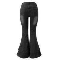 Traperice za žene Ženske modne klasične retro donje hlače High struk rastezanje dugih traper dna Jeans