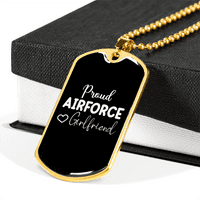 Mojoj djevojci Ponosni zračni sila Airman djevojka ogrlica od nehrđajućeg čelika ili 18K zlatni pas