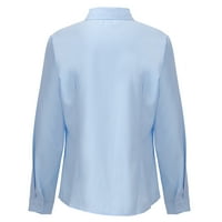 VALCATCH ženska klasična košulja s dugim rukavima na dugim rukavima TOP redovna i plus veličina, plava
