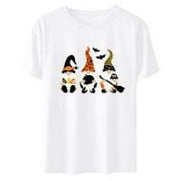 Vintage grafička majica za žene za žene Halloween kratki rukav ELF Print Basic Thirt Plus size Slatka