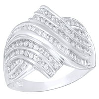 Bijeli prirodni dijamantni sloj bajparni prsten u zlatu od 10k ruža