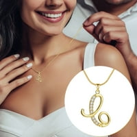 Početna ogrlica od kristala pozlaćena početna ogrlica A Z abeceda ogrlica za žene