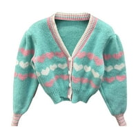 Ženski džemperi Kardigan ženski džemper rukavac srce uzorak kardigan pleteni džemper Ženska kardigan