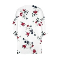 Plus veličine Kardigan za žene Lagana otvorena Front Froad Modni cvjetni print rukavi Kimono Cardigani