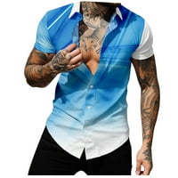 Muške modne ležerne tipke Ispis bluza s kratkim rukavima od kratkih rukava u prodaji