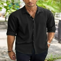 Biayxms Muška košulja, dugi rukav sa prekidačem za spuštanje na dugme, majica s punim jeseni Casual