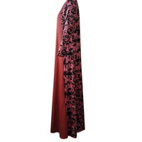 Dugim rukavima Maxi haljina za žene - O vrat Ležerne prilike Cvjetni ispis ljetni dugi haljini