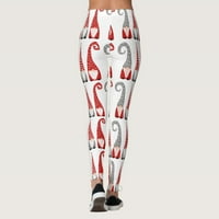Wendunide Yoga hlače Božićne hlače prilagođene mršave gamaše za jogu trčanje Božić Santa Pilates ženska