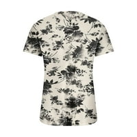 Cacomomrkark Pi ženske vrhove čišćenja Žene Ljeto tiskanje V-izrez bluza uzročno kratki rukav majica