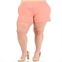 Ženska plus veličina casual elastična visoka struka Osnovne kratke hlače napravljene u SAD-u