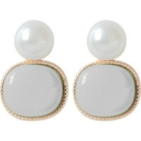 Heiheiup Dame Style Pearl poklon nakit Jednostavne naušnice u stilu suda Plave svjetlo naušnice Pearl
