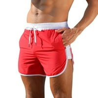 Muški kratke hlače patchwork šorc sa džepovima Crveni XXL