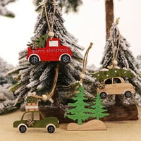 Farfi božićno drvsko drveno životinjski privjesak za životinje kućni ukras poklon pribor xmas