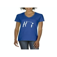 MMF - Ženska majica s kratkim rukavima V-izrez, do žena veličine 3xl - Havaji