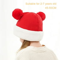 Dječji zimski šešir integriran, dječak za dijete Beanie Hat Djevojka s topljem, djeca Beanie pletiva toplo hladno vrijeme - crveno