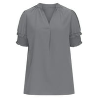 Business bluza za ženske majice sa čvrstim kratkim rukavima Elegantni vrhovi labavih temperamenta THESHIrts