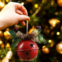 Veki Božić viseći drveni zvoni za odmor Metalni ukrasni Božićna zvona Jingle ukras Otvoreni ukras visi