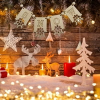 Vanjski zatvoreni božićni ukrasi drveni pahuljivi slova laseri isklesani šuplji privjesak Božićni ukrasni