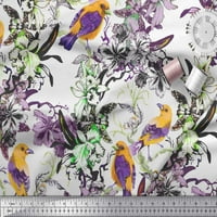 Soimoi ljubičasta baštačka tkanina, cvjetna i američka robinska ptica za štampanje tkanine sa dvorištem