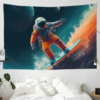 Skateboard astronaut tapiserija za spavaću sobu za estet boho tapiserija, zidna umjetnost tapiserije za spavaću sobu za žene djevojke dječake DORM party horizontalno tapiseri, 60 × 52