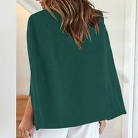 Labakihah kaputi za žene Žene Labavi kratki ogrtač Cape Cardigan Jacket Trench Outher Green XL