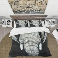 Art DemandART 'Portret afričkog slona' Seoski prekrivač pokrivača Potpuno kraljice poklopac + Shams