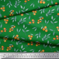 Soimoi Zelena mahovina Georgette tkanine Bobice ostavlja štampanu tkaninu sa širokim dvorištem
