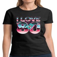 LJUBAV 80-ih košulja slušalica za žene - S L XL 2XL 3XL Retro kostim 80-ih Grafički tee - majica 80s
